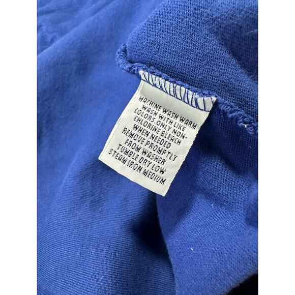 Vintage Polo Sport Ralph Lauren V Neck Tee Spellout Size Medium Blue - Picture 6 of 8